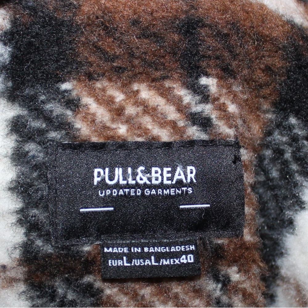 Pull&Bear Plaid Jacket in Brown and Cream